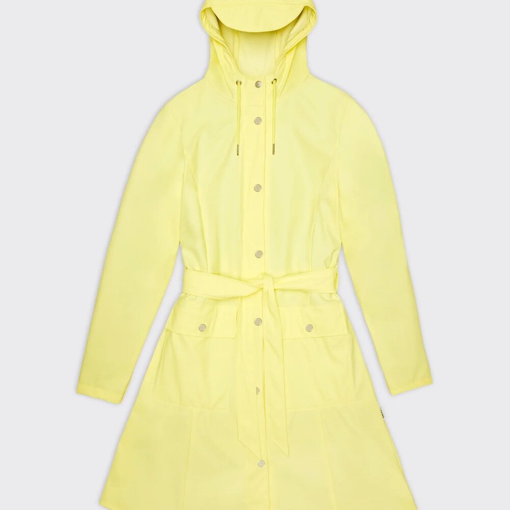 Rains Curve‎ W Women's Trench Waterproof Rain Jacket Straw Yellow Small